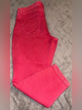 White House Black Market WHBM azalea pink Mid-Rise Skinny Ankle jeans Size 18S